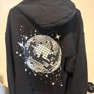 Target Black Hoodie with Disco Ball Design